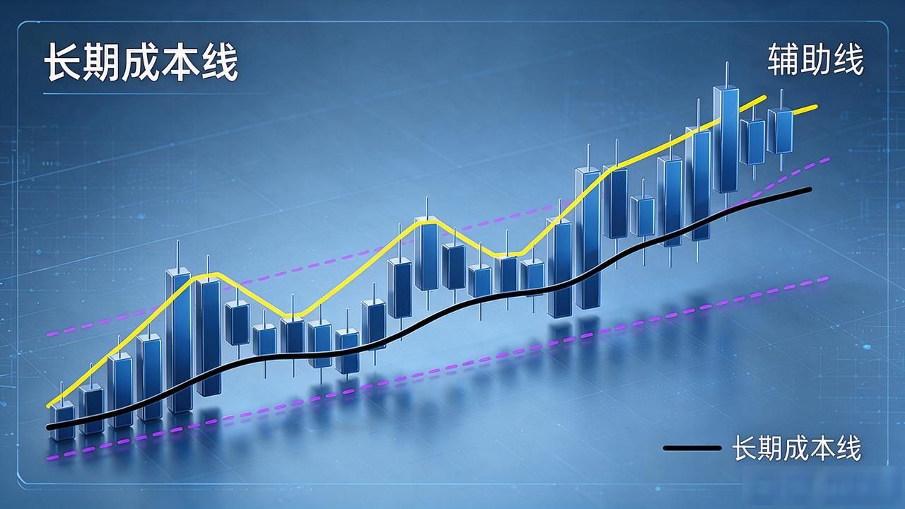 币圈交易黄紫黑线判断多空转折_均线系统短期中期长期持仓成本分析_数字货币黄紫黑线