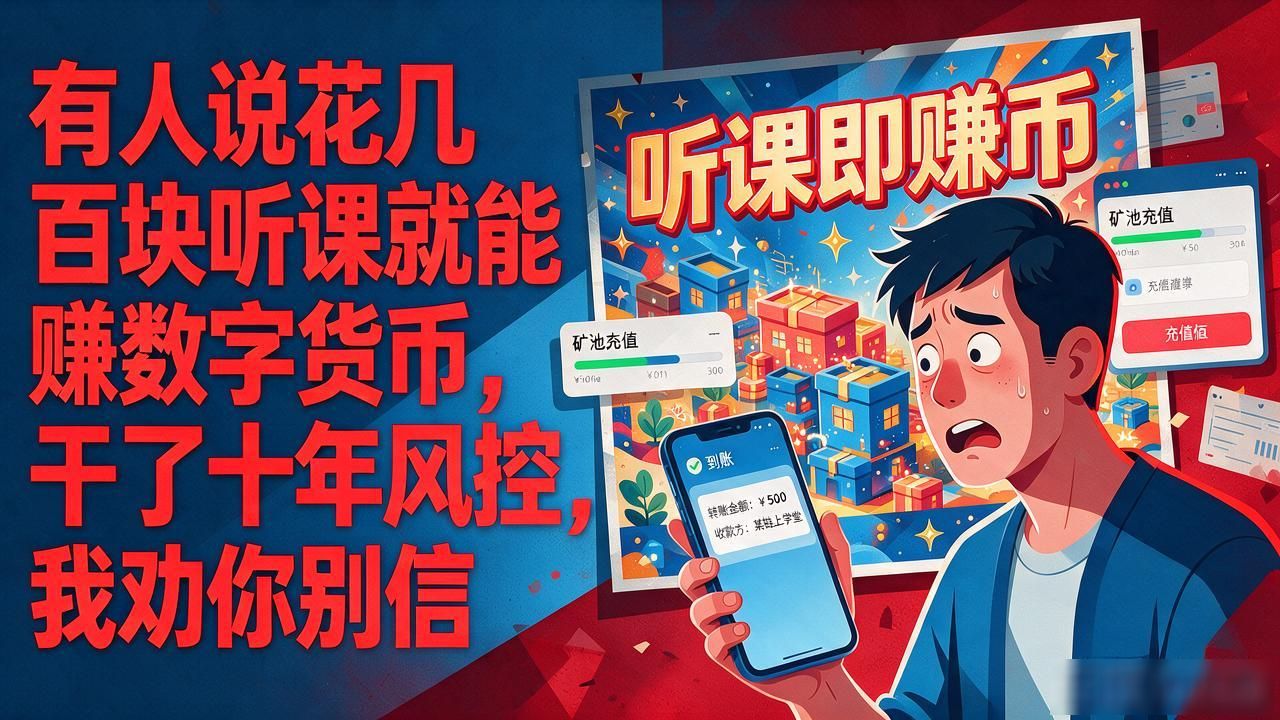 听课赚钱币_金融骗局包装知识付费_听网课赚数字货币